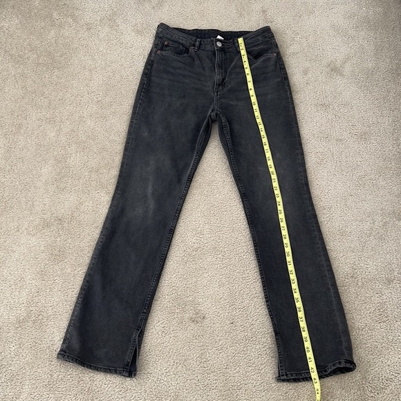 H&M Black High Waisted Straight Leg Split Hem Jeans - DONATING 5/14 - Picture 8 of 10